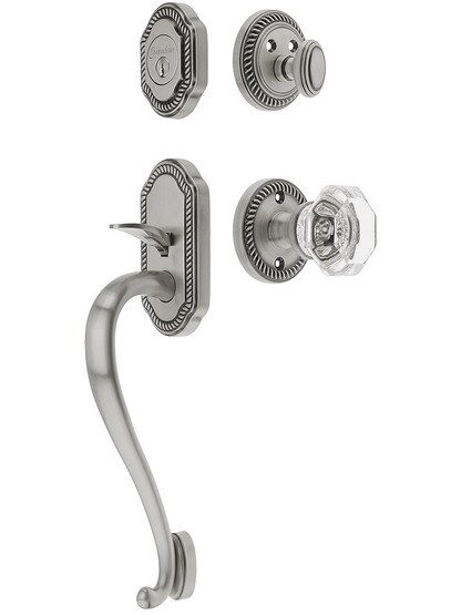 Grandeur "Newport" Thumblatch Entry Door Set With Newport Rosette Interior